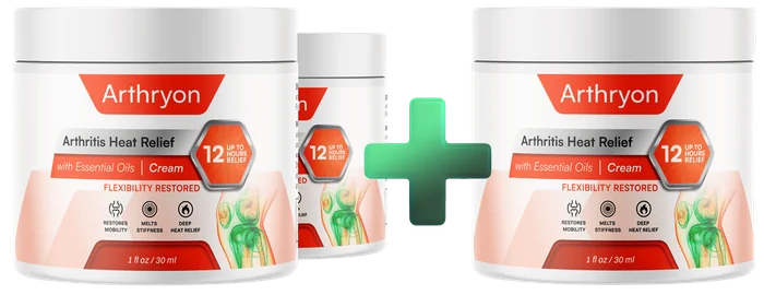 Arthryon Heat Relief Cream, buy 2 get 1 free bundle, three jars total